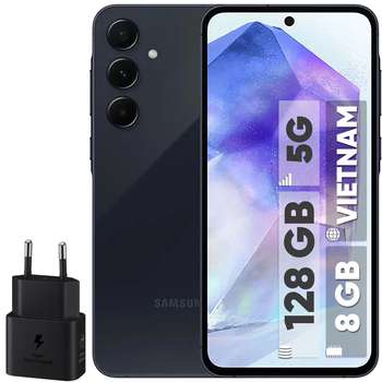 گوشی موبایل سامسونگ مدل Galaxy A55 دو سیم کارت ظرفیت 128 گیگابایت و رم 8 گیگابایت – ویتنام – به همراه شارژ 25 وات سامسونگ